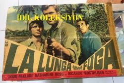 ORİJİNAL BEZ SİNEMA AFİŞ - Ölüm Yolu, (La Lunga Fuga - The Longest Hundred Miles) L'UNIVERSAL PRESENTA 1967, BEZ FİLM AFİŞİ / POSTERİ - BÜYÜK BOY - ORİJİNAL - 67 X 46 cm EBADINDA - Original Turkish Big Size Movie Poster - Don Weis, Hennie Leon, Paul Mason, Winston Miller, Doug McClure, Katharine Ross, Ricardo Montalban, Ronald Remy, Helen Thompson, Berting Labra, Loaki Boy, Vilma Santos, Danilo Jurado, Debra Gaza, Juan Marcelo, Danny Tariuam, Tom Bismark, Victor Vematsu, Kenny Smith, Vic Diaz, Bill Dunbar, Bill Dunbar, Vic Silayan