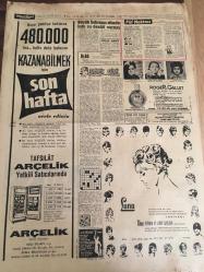 HÜRRİYET GAZETESİ   25 ARALIK  1966  YIL :19 SAYI :6703---Sovyet  yardımının vadesi 15 yıl  , faizi ise  yüzde 2,5  olacak ---Kosigin ile  7 dev  tesis için  anlaşmaya varıldı ---Üç kişinin katili  köy ağası  1,5  yıl sonra sınırı  geçerek  teslim  oldu ---- Kıbrıs 'ta  her  an  hadise  çıkabilir ---Arabulucu  Sezgin de  yağ grevine çare bulamadı --- Dükkanını   sel basınca su  içinde   basın toplantısı  yaparak  belediyeye çattı ----- Demirel  verebilecek  herkesten  vergi alınacaktır  dedi ---İstanbul da ki  imar çalışmalarının  başbakanlıkça  kontrolü  isteniyor ---Marlon  Brando  oğluna  koca bir ada hediye etti ----İstanbul  spor  Feriköy  'ü  1-0  mağlup  etti ---Gençlerbirliği  ,  Gözdetepe 'den  beraberliği  zor  kurtardı  :2 --2  -----