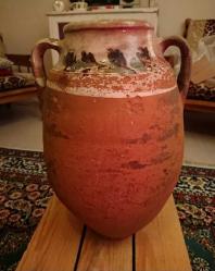 su testisi, toprak testi, anfora, Küp, seramik Su Testisi - 1985-86, Bilecik - Pazaryeri yukseklik 40cm En 25cm ağız çapı 12cm  bozcaarmut tarafindan, 40 yildan fazla. kucuk bi kılcal çatlak var ama akıtma yok