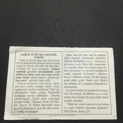 26 EKİM 2004-TAKVİM YAPRAĞI-DOĞUM GÜNÜ HEDİYESİ-DİYANET TAKVİMİ,SAHUR VE İFTAR VAKTİNİN ÖNEMİ