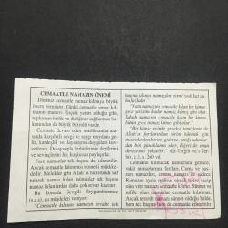 16 KASIM 2004-TAKVİM YAPRAĞI-DOĞUM GÜNÜ HEDİYESİ-DİYANET TAKVİMİ,RAMAZAN BAŞRAMI 3. GÜN,CEMAATLE NAMAZIN ÖNEMİ