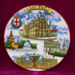 MILANO KABARTMA RESİMLİ HATIRA SERAMİK DUVAR TABAĞI
