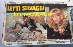 ORİJİNAL BEZ SİNEMA AFİŞİ - Dört Sıcak Yatak, (LETTI SELVAGGI) 1979, BEZ FİLM AFİŞİ / POSTERİ - BÜYÜK BOY - ORİJİNAL - 66 X 45 cm EBADINDA - Original Turkish Big Size Movie Poster - Luigi Zampa, Luis Castro, Tonino Guerra, Giorgio Salvioni, Ursula Andress, Laura Antonelli, Sylvia Kristel, Monica Vitti, Orazio Orlando, Michele Placido, José Sacristán, Roberto Benigni, Enrico Beruschi, José Luis López Vázquez,