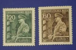 1944 Adolf Hitler Alman işgali 3 Reich MNH pul seti B25-26