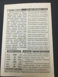 4 MAYIS 2003 -TAKVİM YAPRAĞI-DOĞUM GÜNÜ HEDİYESİ,TÜRKİYE GAZETESİ TAKVİMİ,1.MEHMETİN VEFATI,1421,TİTONUN VEFATI 1980,EYYÜP SULTAN HAZRETLERİNİN VEFATI,672,ÇELEBİ MEHMET HAN