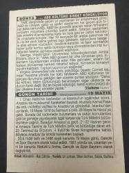 19 MAYIS-TAKVİM YAPRAĞI-DOĞUM GÜNÜ HEDİYESİ-TÜRKİYE GAZETESİ TAKVİMİ,ATATÜRK Ü ANMA VE GENÇLİK SPOR BAYRAMI,TÜRK DENİZ KUVVETLERİNİN KURULUŞU,1090,ABD KÜLTÜRÜ ŞİDDET KÖRÜKLÜYOR