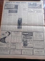Ulus Gazetesi - 27 Mart 1957 - İngiltere'de Grevcilerin Sayısı 2 Milyonu Aşıyor - Makarios'un Durumu Perşembeye Açıklanacak - Fransa Eski Başbakanlarından Edouard Herriot Öldü - Yılda 99 Milyon Ton Toprak Kaybediyoruz - Hüseyin Cahit Yalçın - İtalyan Cumhurbaşkanı Gioavanni Gronchi Mayıs'ta Geliyor - Devlet Kuşu Yazan Orhan Kemal - Yunus Kazım Köni - Beş Cezayirli Milliyetçi Dün İdam Edildi - Yakup Kadri Karaosmanoğlu - Suriye De Hükümet İle Ordu Arasındaki Anlaşmazlık Arttı - Neden Filozof Yok - Bir Kadın Olarak Hellen Keller - Bir Gerçek Sanatçı Şarlo Charlie Chaplin - İstanbul Profesyonellerinin Sonunculuk Maçını İdare Edecek Olan İtalyan Hakem Carlo Massio - Tamek Domates Salçası - Komili Banyo Sabunu