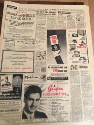 HÜRRİYET GAZETESİ   12 EKİM  1965 YIL :18 SAYI :6269--Bursa’da Kısmet Sineması Açıldı reklamı-Nuri Sesigüzel,Grafson plaklarında reklamı-Adalet Partisi,3 milyon  743  bin  oy  aldı --Demirel : Huzur ve  refah  devri  başlamaktadır  dedi --İnönü  : Neticeyi  tabii karşılamak  gerekir  dedi --Hürriyet  ,dün   seçim  neticelerini  bütün yurtta  en erken  , en iyi veren  gazete  idi --Bilmediler  ve milleti  bir  türlü  anlayamadılar --Seçimi kaybeden  bağımsız  Madanoğlu  , katından  da  oldu -- Alican  ve Türkeş  gereken  barajı bile aşamadılar ---AP 'nin  zaferine Atina basını geniş  yer   verdi --İstanbul da  opera binası  bir yıl içinde  tamamlanacak ---İstanbul  .Spor  ' da ihtilaf --Önüne  gelen  aday kadroya çağrıldı --Cezalı oyuncular Fenerbahçe 'yi  düşündürüyor ----Fransız Basınında  AP 'nin  zaferi ---Seyyar  Hayvanat Bahçesi Çocukların  Ayağına Gidiyor ---