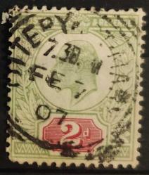 +++ İNGİLTERE KRAL EDWARD  1902   2d   - DAMGALI