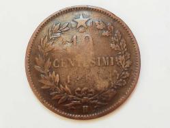 1866 Yılı İtalya 10 Centesimi..