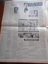 Ulus Gazetesi - 24 Kasım 1953 - Hüseyin Cahit Yalçın - İngiliz Dışişleri Bakanı Eden İran'a Bir Mesaj Gönderdi - Trabzon'da CHP'nin Başbakan Adnan Menderes'e Cevabı Kızıl Çin'le Kuzey Kore İktisadi Anlaşma Yaptı - Muammer Karaca İle Artisti Güzin İpek Arasında Bir İhtilaf - Fransız Polisine Tam 1,5 Yıl Meydan Okuyan Adam Dominici -  Tek Yıldız İmzasını Kullanan Samet Ağaoğlu Suçüstü Yakalanmıştır - Güzel Gözlü Yosma Yazan Pierre Decourcelle Yazı Dizisi - Maliye Bakanı Hasan Polatkan Çok Yoruluyormuş - Dünya Güzeli Christian Martel Yakında Evleniyormuş - Yunanlı Rejisör Takis Musenidis Neler Anlatıyor - İspanyol Musikisinin Elçisi Joaquin Rodrigo - Turist Otel Pavyonu - Milli Takımımızın Tesbiti Meselesi - Gol Kralı Kupamız - Cenubi Amerika Ses Yıldızı Alda Regis