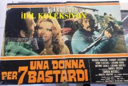 İtalyanca ORİJİNAL BEZ SİNEMA, Film AFİŞİ - Yedi Sapık Bir Fahişe, (Una donna per 7 bastardi) 1974, BEZ FİLM AFİŞİ / POSTERİ - BÜYÜK BOY - ORİJİNAL - 64 X 44 cm EBADINDA - Original Turkish Big Size Movie Poster - Roberto Bianchi Montero, Leila Buongiorno, Richard Harrison, Dagmar Lassander, Ivano Staccioli, Antonio Casale, Luciano Bartoli, Luciano Rossi, Alessandro Perrella, Gordon Mitchell, Andrea Checchi