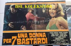 İtalyanca ORİJİNAL BEZ SİNEMA, Film AFİŞİ - Yedi Sapık Bir Fahişe, (Una donna per 7 bastardi) 1974, BEZ FİLM AFİŞİ / POSTERİ - BÜYÜK BOY - ORİJİNAL - 63 X 44 cm EBADINDA - Original Turkish Big Size Movie Poster - Roberto Bianchi Montero, Leila Buongiorno, Richard Harrison, Dagmar Lassander, Ivano Staccioli, Antonio Casale, Luciano Bartoli, Luciano Rossi, Alessandro Perrella, Gordon Mitchell, Andrea Checchi
