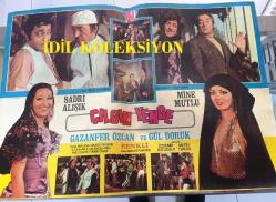 YEŞİLÇAM ORİJİNAL BEZ SİNEMA, Film AFİŞİ - Çılgın Yenge, 1971, BEZ FİLM AFİŞİ / POSTERİ - BÜYÜK BOY - ORİJİNAL - 68 X 48 cm EBADINDA - Original Turkish Big Size Movie Poster - Sırrı Gültekin, Sadık Şendil, Sadri Alışık, 	Gafur Uzuner, Suna Pekuysal, Gazanfer Özcan, Mine Mutlu, Ali Şen, Tuluğ Çizgen, Sadri Alışık, Sadettin Erbil, Ali Uyandıran, Semra Yıldız, Faik Coşkun, Ayla Arslancan, Gül Doruk, Tombiş Önder, Özdemir Baturalp, Metin Turan, Manasi Fillmeridis