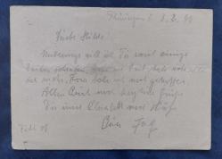 Nazi Almanyası, Adolf Hitler Temalı Pul ve Propaganda İçeren Posta Kartı. Damgalı 1944. 