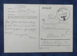 Nazi Almanyası, Sahra Posta Kartı, Kartallı-Gamalı Haç Damgalı 1940. 