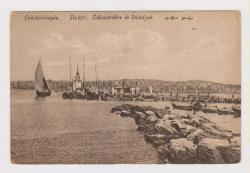 Salacak İskelesi ve Kız Kulesi Osmanlı Kartpostal