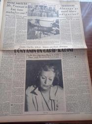 Ulus Gazetesi - 26 Ağustos 1949 - Bakanlar Kurulu İsmet İnönü'nün Başkanlığında Toplandı - Avrupa İstişare Meclisinde Türkiye Avrupa Birliği Fikrini Ciddiyetle Ele Alarak Çalışıyor - Hüseyin Cahit Yalçın - Peyami Safa Köşe Yazısı - Milli Oyunlar Ekibimiz İtalya'ya Gidiyor - Muzaffer Sarıözen - Suriye'nin Buğdayı Anlaşmaların Bozulduğu Haberi Dün Teyid Edildi - İstanbul Adalet Sarayı Projesi Müsabakası Dün Akşam Sona Erdi - 26 Ağustos 1922 Kesin Sonuçlu Türk Taarruzu - Goethe'nin 200. Yıldönümü - Amerika Tito'ya Güvenmiyor - Amerika Filistin İçin Bir Hal Çaresi Buldu - Rommel'in Son Günleri - Radyo İle Bir Evlenme Teklifi Yapıldı - Ping Pong Turnuvası - Gençlerbirliği Ordu Karması - Dünyanın En Garip Kadını Greta Garbo Tekrar Beyazperdeye Dönüyor - Truman'ın Kaç Tane Muhafızı Var - Uluslararası Türkiye Tenis Birincilikleri