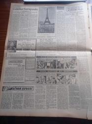 Halkçı Gazete - 16 Haziran 1955 - Celal Bayar Beyrut Yolunda - Lübnan Türk Irak Paktına Katılıyor - Amerikan Yardımına Dair Başbakan Adnan Menderes'in Bir Demeci - Avrupa Güzeli İlan Edilen İnga Britt Soedberg - Amerika Cumhurbaşkanı Eisenhower San Francisco'da Bir Nutuk Söyleyecek - Ali Tetik Atomik Polis Hafiyesi - Şehrimizde 59 Ton Şeker Dağıtıldı - Atatürk Devri Yazan Hüseyin Cahit Yalçın Yazı Dizisi - Film Yıldızı Belkıs Özener Yazar Gümüş Palas Aile Saz Salonunda- Atatürk Devri Yazan Hüseyin Cahit Yalçın Yazı Dizisi - Operet Sanatkârları Asuman Arsan - Sanatkar Portreleri Azize Tözem Ve Sanatı - İzmir'den Sesler Güler Göksel - Üstad Fahri Kopuz Geçmişi Dile Getiriyor - Sevdiğiniz Şarkılar Türküler Bu Gece Uymamışım-  Eski Futbol Federasyonu Başkanı Orhan Şeref Apak'ın İtalya Maçı Hakkındaki Beyanatı - Milli Futbolcular Gene Fenerbahçe Stadında Çalıştı