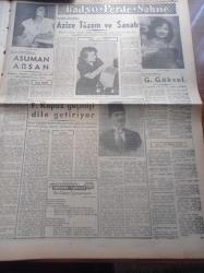 Halkçı Gazete - 16 Haziran 1955 - Celal Bayar Beyrut Yolunda - Lübnan Türk Irak Paktına Katılıyor - Amerikan Yardımına Dair Başbakan Adnan Menderes'in Bir Demeci - Avrupa Güzeli İlan Edilen İnga Britt Soedberg - Amerika Cumhurbaşkanı Eisenhower San Francisco'da Bir Nutuk Söyleyecek - Ali Tetik Atomik Polis Hafiyesi - Şehrimizde 59 Ton Şeker Dağıtıldı - Atatürk Devri Yazan Hüseyin Cahit Yalçın Yazı Dizisi - Film Yıldızı Belkıs Özener Yazar Gümüş Palas Aile Saz Salonunda- Atatürk Devri Yazan Hüseyin Cahit Yalçın Yazı Dizisi - Operet Sanatkârları Asuman Arsan - Sanatkar Portreleri Azize Tözem Ve Sanatı - İzmir'den Sesler Güler Göksel - Üstad Fahri Kopuz Geçmişi Dile Getiriyor - Sevdiğiniz Şarkılar Türküler Bu Gece Uymamışım-  Eski Futbol Federasyonu Başkanı Orhan Şeref Apak'ın İtalya Maçı Hakkındaki Beyanatı - Milli Futbolcular Gene Fenerbahçe Stadında Çalıştı