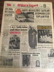 HÜRRİYET GAZETESİ 22 NİSAN  1968 YIL :20 SAYI :7177---28 ilde  ön seçim  yapıldı ----Sahte  belgelerle satılan  otomobiller  toplanıyor --1.2. Sınıfta kalma usulü  tekrar konuyor -- Taşan Fırat  büyük zarara  sebep oldu --Türkan  Şoray   Avrupa da  hürriyetin  tadını çıkardı --Sosyete  büyücüsü  keçi sakallı  hoca  yakalandı --Ruslar  son  kozmos  denemeleri  ile  pilotlu  uzay  uçuşlarına  hazırlanıyor --Alsancak stadında  çetin mücadele  : G. Tepe :1 --Fenerbahçe  : 0 ---Galatasaray  : 1-0-- Beşiktaş  :1  -Hacettepe : 1 --   PTT --Mersin  İd .Yurdu  0-0 berabere kaldı ---Anadolu  Mikrofonu  Kervanı  :Anadolu Yollarında --