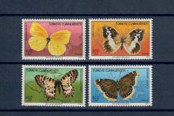 Cumhuriyet 1988, Damgasız/Şarniyersiz, Kelebekler II [ISF#3227/3230], Katalog Değeri: ₺275