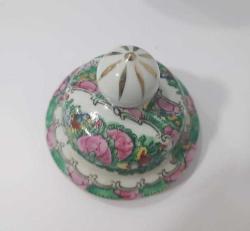 Antika El Boyama Kapaklı Porselen Vazo Çin