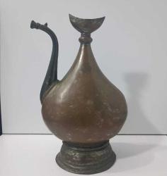 Antika 19. YY Kaşkul Ağızlı Bakır Sürahi İslami