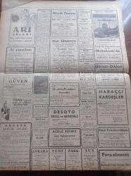 Halkçı Gazete - 3 Ekim 1954 - Siyasi Haklarından Edilen Üniversitesiler - Ankara Üniversitesi Tıp Fakültesi Öğrenci Derneği Bir Beyanname Yayınladı - Dün Gençlerbirliği İle Hacettepe Berabere Kaldı - Yüzbaşı İsmail Demiralp Kendi Kendini Mi Vurdu Vuruldu Mu - Audrey Hepburn Evlendi - Başbakan Adnan Menderes Dün Münih'e Vardı - Mayın Gemimiz İnfilak Etmemiş - Merkez Bankası Ve Vazifeleri - Orman Yazan İlhan Tarus Yazı Dizisi - Fransa'da Casusluk - Triytese Anlaşması - Olgunluk Sınavı Kaldırılıyor - Film Yıldızı Ingrid Bergman Şahitlik Edecek - Bugünkü At Yarışları - Hüseyin Cahit Yalçın'ın 50 Yıllık Siyasi Hatıraları Meşrutiyet Devri Ve Sonrası Yazı Dizisi - Arı Unları - Dünya Cenneti İstanbul'da Arsa Sahibi Olmak Muhabank'ta 150 Lira Bulundurmakla Mümkün - Tokalon Kremi - Elizabeth Taylor