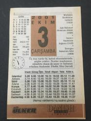 Efemera - 3 EKİM 2001-TAKVİM YAPRAĞI-DOĞUM GÜNÜ HEDİYESİ-ÜLKER TAKVİMİ,MUDANYA KONFERANSI TOPLANDI 1922,AZİZ MAHMUD HÜDAİ NİN ÖLÜMÜ,1628,İMAMI SUYUTİNİN DOĞUMU 1445,ESTERGON KALESİNİN FETHİ 1605,ÜSTÜNLÜK - kitantik - kitaLog