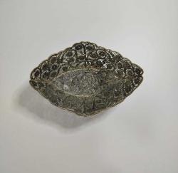 Antika Gümüş Kaplama Telkari Kaşıklık ve Şekerlik