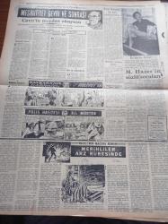 Halkçı Gazete - 16 Aralık 1954 -  Merihliler Arz Küresinde Yazan R.F. Casl Yazı Dizisi -Kıbrıs Meselesi Reddedildi - Birleşmiş Milletler Siyasi Komisyonunda Yeni Zelanda'nın Teklifi Kabul Edildi - Kira Kanunu İle İlgili Çalışmalar - Kars Milletvekili Mehmet Hazer'in Sözlü Soruları - NATO Teşkilatı Toplanıyor - İspanya Üniversiteleri - Ölüm Tuzağı Mısır Ehramları Arasında Yazan Cyril Beaton Yazı Dizisi- Üniversite Korosu Konya'ya Gidiyor - Kuzu Fiyatına Hindi Satılıyor - Zale Parry Çıplak Vücutla Dünya Dalma Rekoru Kırdı - NATO'nun 132 Hava Meydanı - Hüseyin Cahit Yalçın'ın 50 Yıllık Siyasi Hatıraları Meşrutiyet Devri Ve Sonrası Yazı Dizisi - Piyanoyu Ayakla Çalan Rozina Adler - Mary Pickford Hayatını Anlatıyor Yazı Dizisi - Dost Mu Düşman Mı Yazan Oreste Pinto Yazı Dizisi - Vefa Beykoz Berabere Kaldı - Basketbol Teşvik Turnuvası - Haftanın Lig Maçları - Ankaragücü Gençlerbirliği Maçı