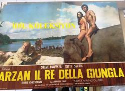 TARZAN (ARZAN IL RE DELLA GIUNGLA - Tarzán en la gruta del oro) 1969, İTALYANCA FİLM AFİŞİ / POSTERİ - BÜYÜK BOY - ORİJİNAL - 66 X 46 cm EBADINDA - Original Turkish Big Size Movie Poster - Manuel Caño, Umberto Lenzi, Santiago Moncada, Joaquín Luis Romero Marchent, Steve Hawkes, Kitty Swan, 	Krista Nell, Ugo Sasso, Jesús Puente, Luis Marín, Fernando Sancho, Raf Baldassarre, Antonio Casas, TITANUS