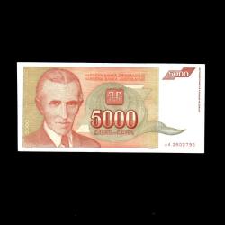 YUGOSLAVYA (1993) - 5.000 Dinar (ÇÇT 8,0/10) 