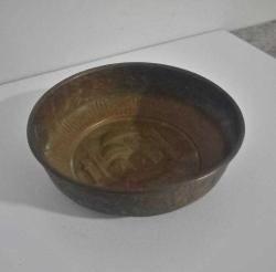 Antika Arapça Yazılı Cami Figürlü Bakır Hamam Tası