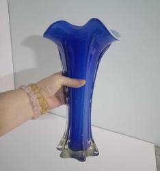 1970 ler Saks Mavisi Murano Vazo