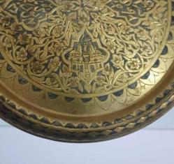 Eski Bosna İşi Tombak Bakır Küçük Tepsi