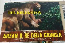 TARZAN (ARZAN IL RE DELLA GIUNGLA - Tarzán en la gruta del oro) 1969, İTALYANCA FİLM AFİŞİ / POSTERİ - BÜYÜK BOY - ORİJİNAL - 66 X 46 cm EBADINDA - Original Turkish Big Size Movie Poster - Manuel Caño, Umberto Lenzi, Santiago Moncada, Joaquín Luis Romero Marchent, Steve Hawkes, Kitty Swan, 	Krista Nell, Ugo Sasso, Jesús Puente, Luis Marín, Fernando Sancho, Raf Baldassarre, Antonio Casas, TITANUS