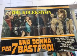 İtalyanca ORİJİNAL SİNEMA, Film AFİŞİ - Yedi Sapık Bir Fahişe, (Una donna per 7 bastardi) 1974, FİLM AFİŞİ / POSTERİ - BÜYÜK BOY - ORİJİNAL - 65 X 46 cm EBADINDA - Original Turkish Big Size Movie Poster - Roberto Bianchi Montero, Leila Buongiorno, Richard Harrison, Dagmar Lassander, Ivano Staccioli, Antonio Casale, Luciano Bartoli, Luciano Rossi, Alessandro Perrella, Gordon Mitchell, Andrea Checchi