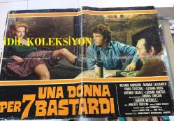 İtalyanca ORİJİNAL SİNEMA, Film AFİŞİ - Yedi Sapık Bir Fahişe, (Una donna per 7 bastardi) 1974, FİLM AFİŞİ / POSTERİ - BÜYÜK BOY - ORİJİNAL - 65 X 46 cm EBADINDA - Original Turkish Big Size Movie Poster - Roberto Bianchi Montero, Leila Buongiorno, Richard Harrison, Dagmar Lassander, Ivano Staccioli, Antonio Casale, Luciano Bartoli, Luciano Rossi, Alessandro Perrella, Gordon Mitchell, Andrea Checchi