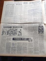 Halkçı Gazete - 25 Eylül 1954 - Aleyhimizde Verilen Kararın Tam Metni - Üç Arkadaşımıza Verilen Hapis Cezaları Yekûnu 123 Ay - Kıbrıs Meselesinin Birleşmiş Milletler'de Gündeme Alınmasından Yunanistan Memnun - İbrahim Cüceoğlu - İsmet İnönü 71 Yaşında - Dil İnkılabının Yıldönümü - Lig Maçları Bugün Başlıyor - Futbol Federasyonu İstifamı Ediyor - Eski Futbol Federasyonu Başkanı Orhan Şeref Apak - Halkçı'nın Resimli Romanı Aşk Yakutu - Ahmet Küspeci Köylü Gazetesini Dava Etti - Marsilya Fuarında Türk Pavyonu - Çamlıca Kız Lisesi - Müslüman Kardeşler Toplantısı - Hüseyin Cahit Yalçın'ın 50 Yıllık Siyasi Hatıraları Meşrutiyet Devri Ve Sonrası Yazı Dizisi - Lig Maçları Bugün Başlıyor - Baykara'nın Serüvenleri Kurul Savaşçıları Resimli Roman- Pond's Kremleri - Ankara Sonbahar At Yarışları - Doğan Sigorta Anonim Şirketi