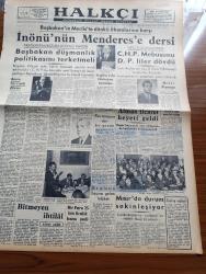 Halkçı Gazete - 16 Kasım 1954 - İsmet İnönü'nün Adnan Menderes'e Dersi - CHP Mebusu Sırrı Atalay'ı Demokrat Partililer Dövdü - Devlet Bakanı Mükerrem Sarol'a Dair Yeni Bir İddia - İngiltere'de Hidrojen Bombası - Milli Piyango Çekildi - Çetin Altan Köşe Yazısı - Güzel Regina Dedektif Cardoc'un Maceraları Yazan Georges Dejean Yazı Dizisi - Türkiye Eski Muharipler Birliği Kongresi - Hüseyin Cahit Yalçın'ın 50 Yıllık Siyasi Hatıraları Meşrutiyet Devri Ve Sonrası Yazı Dizisi - Ölü Kafası Pelerin Altında İşlenen Cinayet Yazan Ketlin Veyd Yazı Dizisi - Polis Hafiyesi Bil Morton Resimli Roman - Binbir Sırrı Olan Adam Eski Polis Müfettişi Thorp'un Hatıraları - Dost Mu Düşman Mı Yazan Oreste Pinto Yazı Dizisi - Ankara Kolejinin Atletleri Hazırlanıyor - İstanbul Greko Romen Takımı Seçildi - Dursun Ali Erbaş