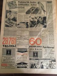 YENİ SABAH GAZETESİ  1961 YIL :24 SAYI :8147---YTP de Kabineye girmemek yüzünden  anlaşmazlık çıktı --Hükümet programının  ana hatları açıklandı --AP,CHP dışında  bir koalisyon  kurulamamasının  sebebini  açıkladı --Ayla Sulukule de   hapis  diye  ihbarda bulunuldu --Gecekonduların  yıkımı  durduruldu ---Nihat Erim  Feragat Etti ---Pakistan da  kuşlar  istikbalden  haber veriyor --APAK , ilk  iş  olarak  kulüplerin  mali  sıkıntılarını  ele alıyor --Beşiktaş ve Vefa dün  Ankara 'ya gitti ---Basketbol   hakemlerinin boykotu ----
