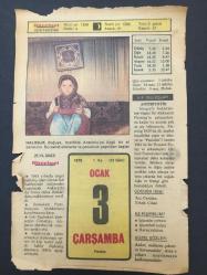 3 OCAK 1979 -TAKVİM YAPRAĞI-DOĞUM GÜNÜ HEDİYESİ-HÜRRİYET TAKVİMİ,MERSİNİN DÜŞMANDAN KURTULUŞU,1922,TARİHTE SİPAHİ İSYANI,HAYVANLAR  ALEMİ BALİNA ,ÇOCUĞA İSİM
