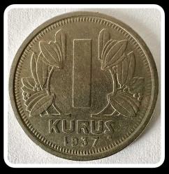 1937 - 1 KURUŞ (TCM037) “S/R” Az Bulunur (ÇA/ÇİL-)