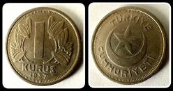 1937 - 1 KURUŞ (TCM037) “S/R” Az Bulunur (ÇA/ÇİL-)
