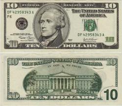 Efemera - AMERİKA BİRLEŞİK DEVLETLERİ 10 DOLAR 2003 ESKİ TİP. SERİ DF 42958343 A. ÇOK ÇOK TEMİZ KONDİSYON. - kitantik - kitaLog