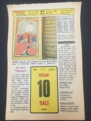 10  NİSAN  1979 -TAKVİM YAPRAĞI-DOĞUM GÜNÜ HEDİYESİ-HÜRRİYET TAKVİMİ,ÇOCUĞA İSİM,HAYVANLAR ALEMİ,BÜLBÜL,MAREŞAL FEVZİ ÇAKMAKIN ÖLÜMÜ 1950,EMNİYET TEŞKİLATININ KURULUŞU 1845,NABİNİN ÖLÜMÜ 1712