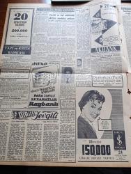 Zafer Gazetesi - 10 Ekim 1957 - İnşaatı Biten Yeni Ve Modern Bir Eser Afyon Çimento Fabrikası Yarın Açılıyor - Demokrat Parti'ye Kitleler Halinde İltihak Devam Ediyor - Ankara'da İki Caddeye Muhammed Rıza Şah Pehlevi Ve Tahran Adları Verildi - Eisenhower Amerikan Suni Peykinin Yakında Atılacağı Bildirdi - Üsküdar'da Dün 200 Dükkanın Temeli Atıldı - Bursa Merinos Fabrikasının Yünlü Dokuma Tesisleri Dün Törenle Açıldı - Dirilen Sevgili Yazan Muazzez Aruoba Yazı Dizisi - Zaman Haftalık Dergisi Bugün Neşriyata Başlıyor - 1950 1957 Vilayetlerde Yeni Eserler - 80'lik Müzisyen Pablo Cassals'ı Baştan Çıkaran Genç Kadın - Adviye Fenik - Ordu Futbol Takımı Tahran'da - Rockfeller İstanbul Konservatuarına 40.000 Dolar Yardımda Bulundu - Pe Re Ja Limon Kolonyası - Enerji Davamız Hal Yolunda Üç Büyük Termik Bölge Santralı - 19 Mayıs Stadının Açılışına Gelmek İçin Fenerbahçe Ve Galatasaray Yeniden Zorluk Çıkardı - Sofya Bükreş Münih Karma Güreş Takımları Şehrimize Geliyor - Soma Santrali
