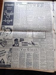 Zafer Gazetesi - 8 Nisan 1957 - Adana Çimento Fabrikası 15 Nisan'da Törenle Açılacak - Polonya'da Milislerle Halk Arasında Kavga - İngiltere Müdafaa Vekili Kıbrıs Adasına Gidiyor - Beşiktaş Kongresinde Karma Liste Kazandı - Kraliçe İkinci Elizabeth Bugün Paris'te - Türk Sendikalizmi - İngiliz Kültür Haftası Yarın Sabah Başlıyor - Var Olmak Yazan İlhan Tarus Yazı Dizisi - Dünya Sıhhat Ve Gıda Günü Dün Kutlandı - Üçüncü Dünya Harbi İhtimali - Raybank - Etibank Ankara Şubesi Bugün Açılıyor - Gül Ok Etek Bluz Elbise - Mimar Mühendis Odaları Birliği - Pe Re Ja Limon Kolonyası - Vita Yağ - Fay Temizleme Tozu - Milli Piyango Dün Çekildi - Altınçivili Atletizm Müsabakaları - Hacettepe Hilali Yendi - Galatasaray Beyoğluspor'a Karşı İyi Oyun Çıkaramadı - Durmuş Yaşar Ve Oğulları DYO Boya - Ulus Sineması